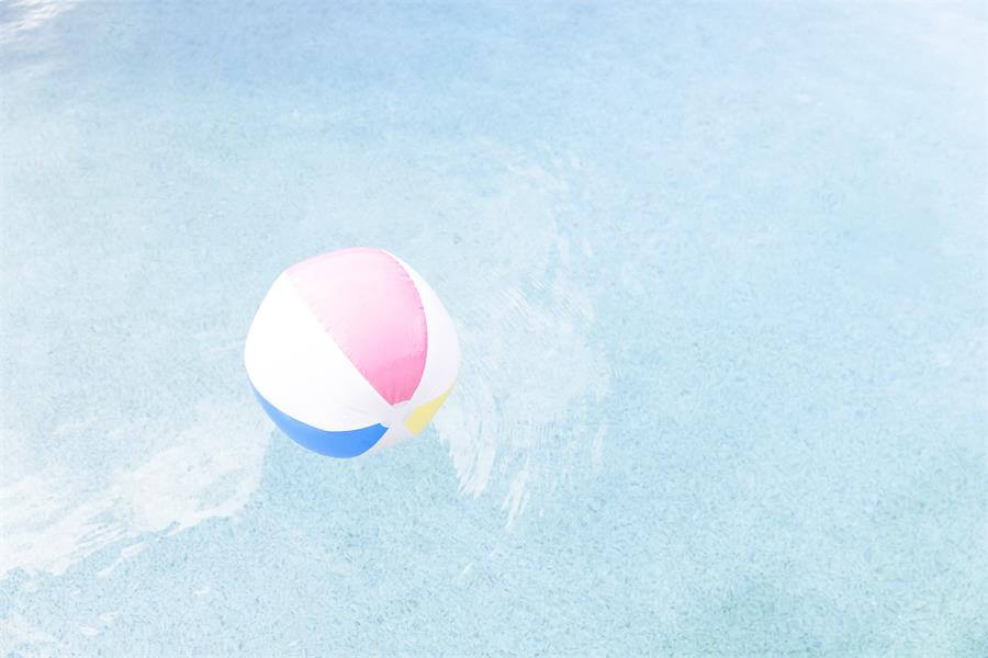 Beach ball in a swimming pool
